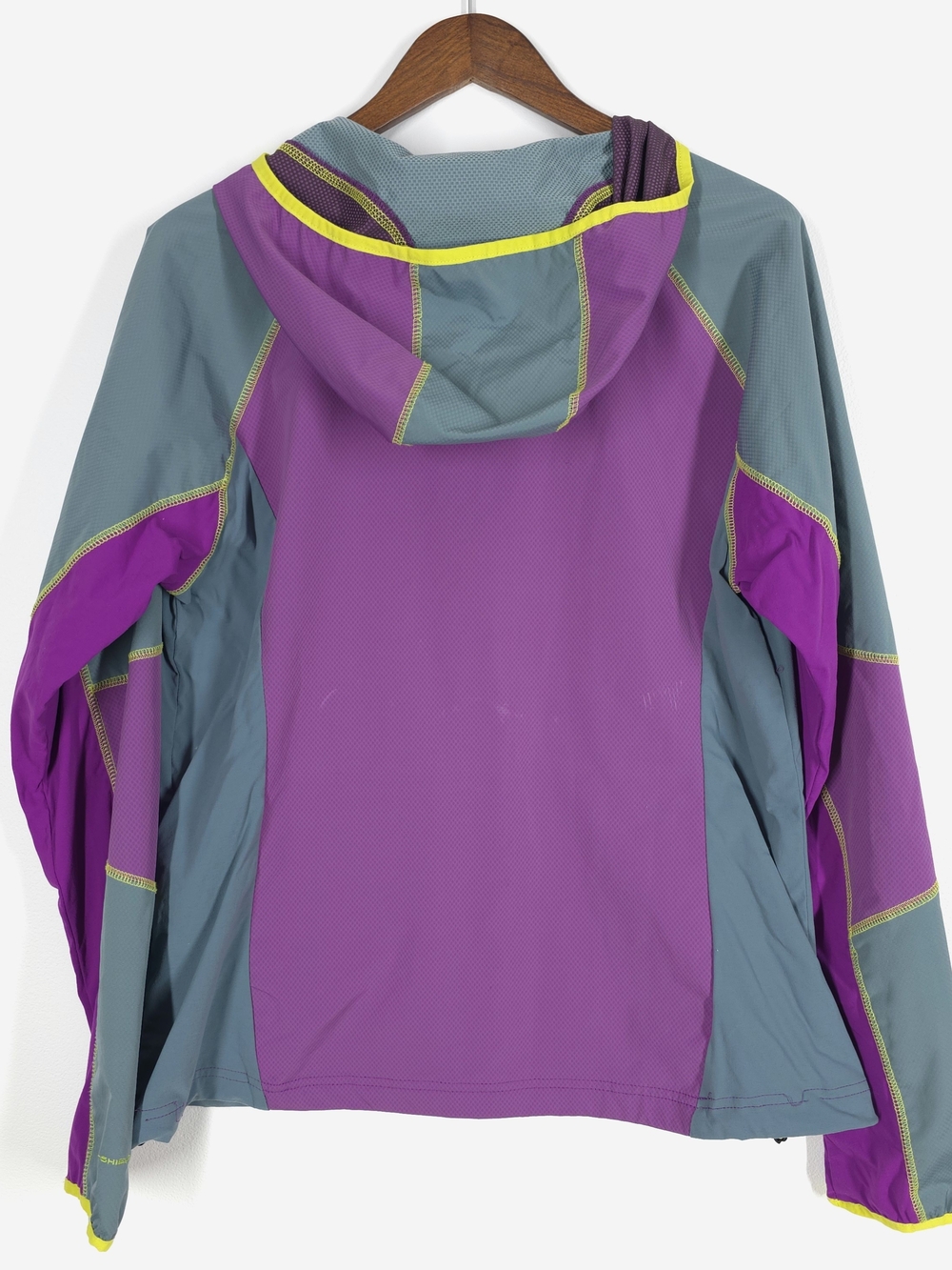 Columbia Omni-Shield Women’s XL Hooded Running Jacket Purple Gray Neon